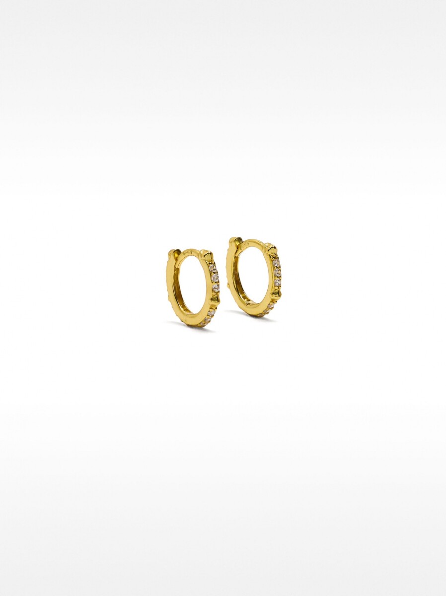Aros Con Circonitas - Plata De Ley 925 - dorado 