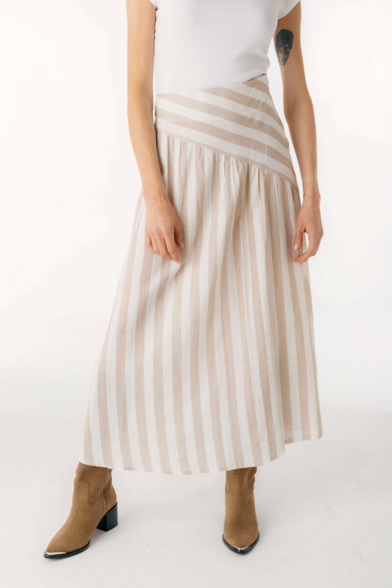 Falda Zeia - Rayas Beige 