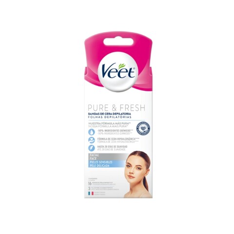 Veet piel sensible bandas depilatorias faciales x16 Veet piel sensible bandas depilatorias faciales x16