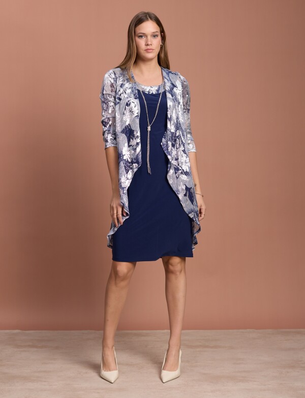 Set Noche 2pcs Vestido AZUL/MULTI