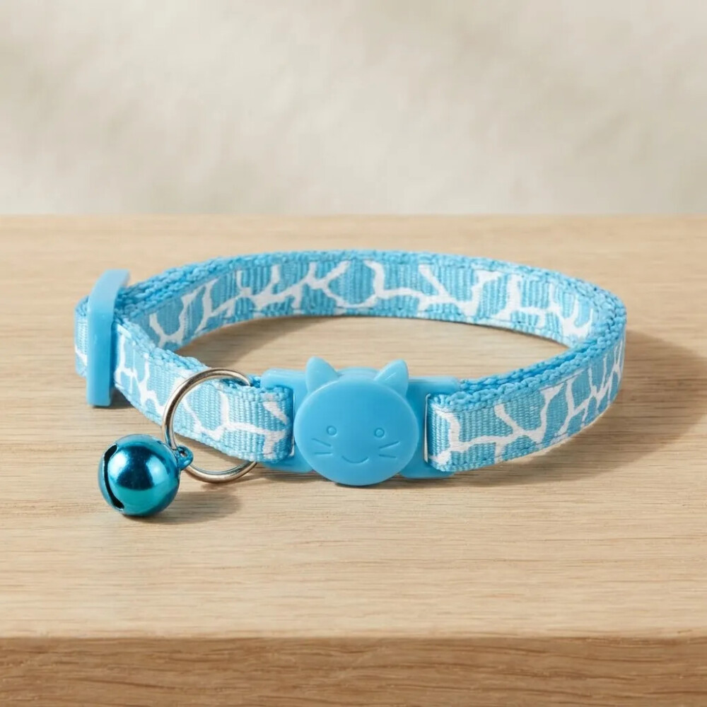 Collar Para Gatos Animal Print Con Cascabel CELESTE