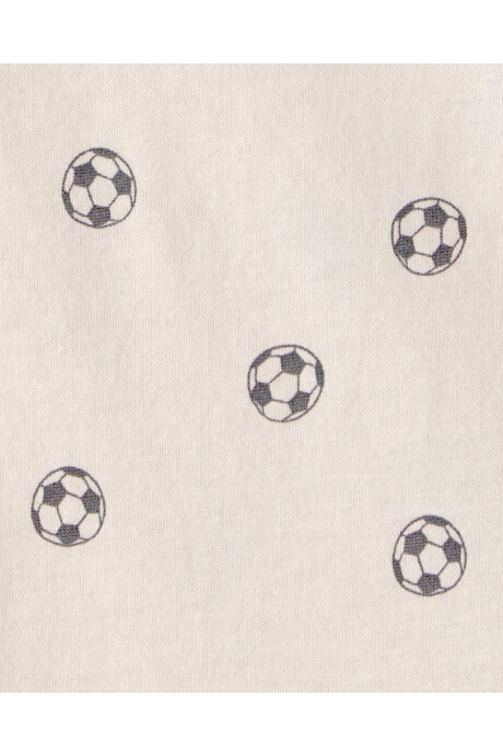Body de algodón, manga corta, marfil, diseño fútbol Body de algodón, manga corta, marfil, diseño fútbol