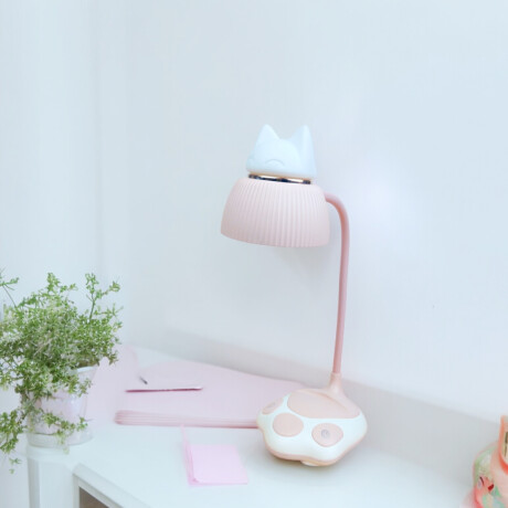 Veladora portátil gatito para escritorio Rosado