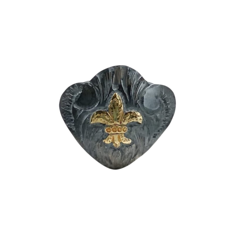 Pasa pañuelo Flor de liz-Plata y Oro-Sin piedra-PP2002 sinpiedra