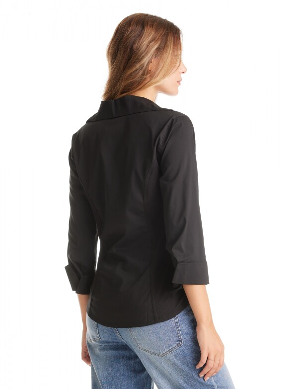 Camisa Stretch & Alforzas NEGRO