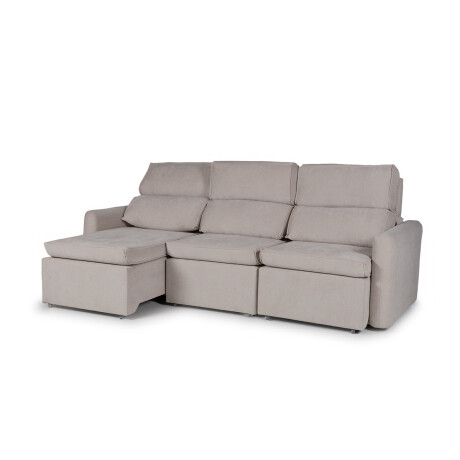 Sofá Santiago (Rebatible) - Tela Microfibra - 3 cuerpos TC 1010 (Beige)