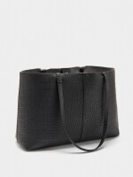 Bolso Shopper Grabado Animal Con Bolsa negro