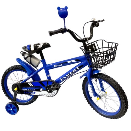 Bicicleta Niño y Niña Montaña Rod 16 C/ Canasto, Rueditas y Acc Azul
