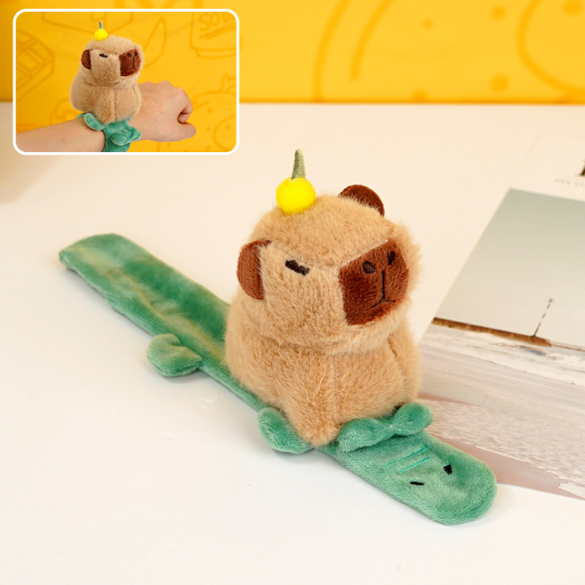 Pulsera Slap De Peluche - Cocodrilo & Capibara 