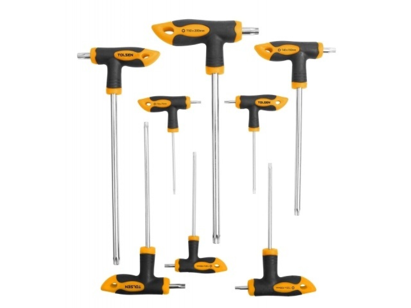 TOLSEN LLAVE ALLEN TORX MANGO T T10-50 MM JUEGO 8 PIEZAS 