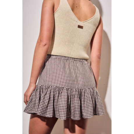 Falda Gingham Gingham Marron