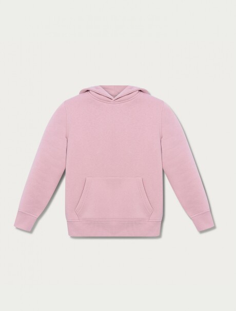 BUZO BÁSICO INFANTIL CON CAPUCHA ROSADO