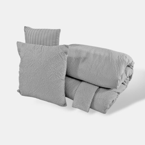 JGO EDREDON AVELLA GRIS KING 264X229CM 5PZAS Unica