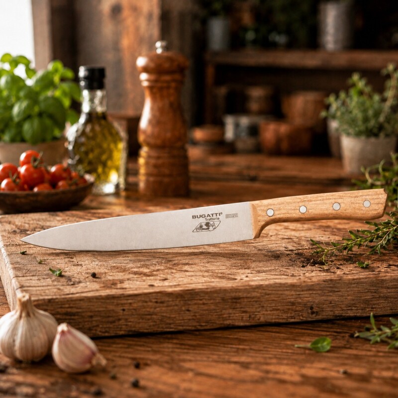 Cuchillo Multiuso Bugatti Acero y Mango Madera 20 cm Cuchillo Multiuso Bugatti Acero y Mango Madera 20 cm