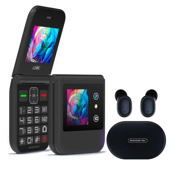 Logic Z8l Flip Lte 4g Micro Sd Radio Dual Sim + Regalo NEGRO