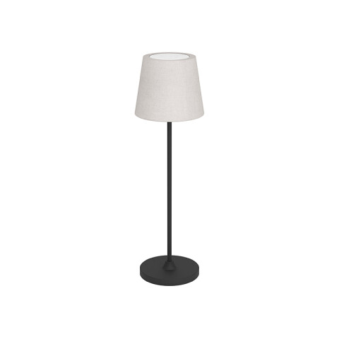 Lámpara de mesa inalámbrica pantalla de tela beige EG1088