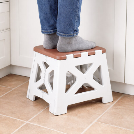 Banco plegable multiuso - 20x30x33cm Blanco