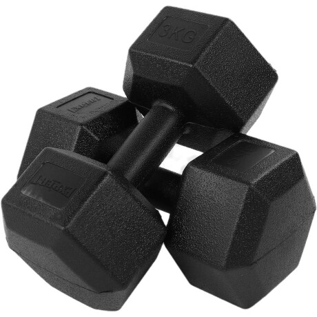 Mancuerna 3kg Revestida Pvc Pesa Fitness Rosa/Negro