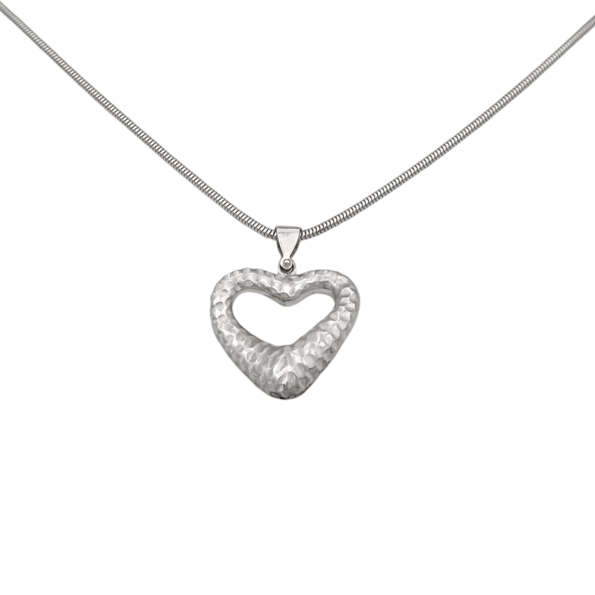 Dije Corazón martillado-Plata 925 inflada-Sin Piedra-CP3285 - sinpiedra 
