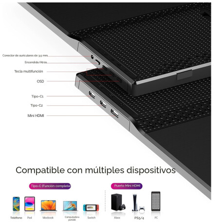 Monitor Portátil YXK Ultra Slim 15,6" FHD USB-C Black Monitor Portátil YXK Ultra Slim 15,6" FHD USB-C Black