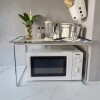 Estante organizador multifunción para microondas con bandeja extraíble transp