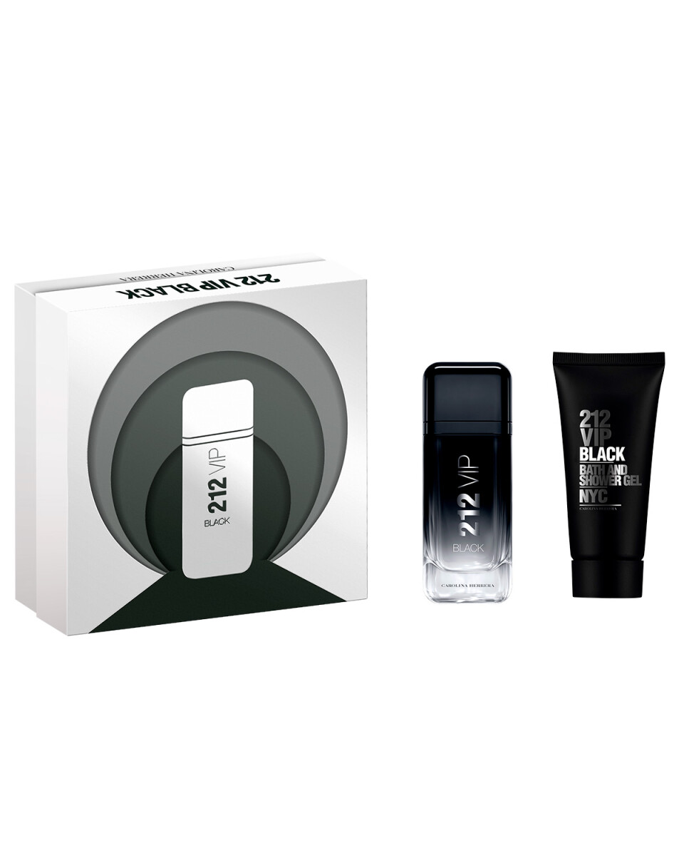 Set Perfume Carolina Herrera 212 Vip Black EDP 100ml + Shower Gel Original 