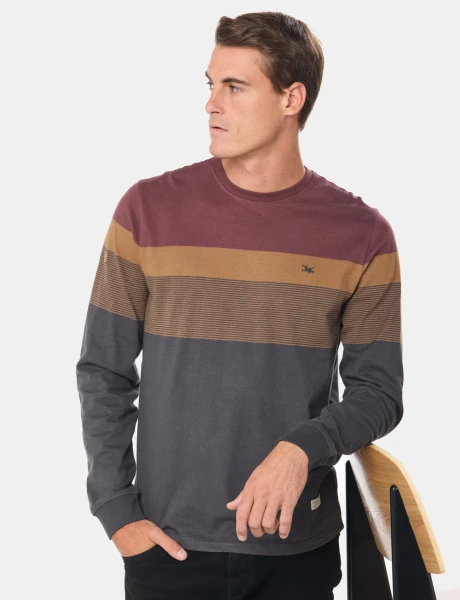 REMERA RAYADA Bordo