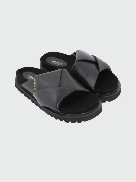Moncler -Sandalias de cuero, Fantine Negro