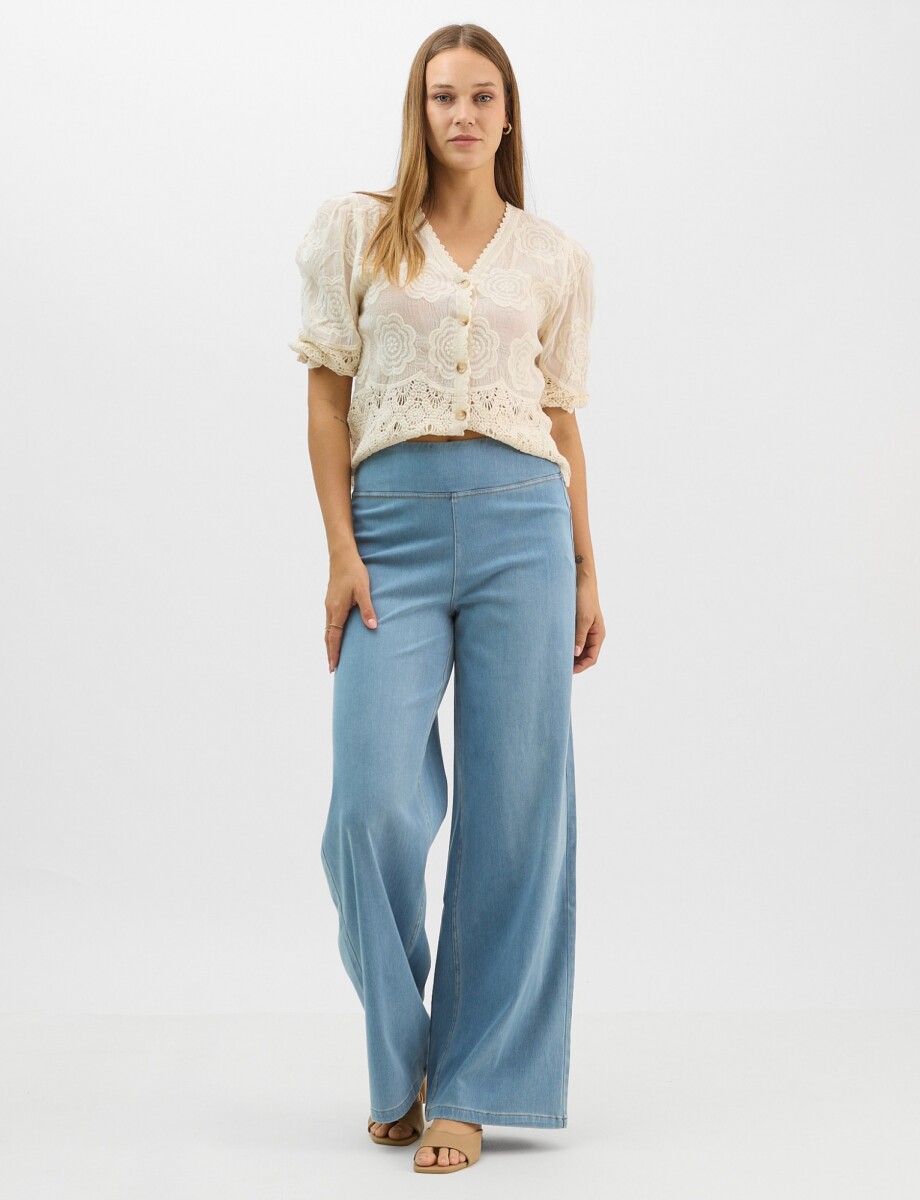 Jegging Estilo Palazzo Con Cintura Elástica - Jean Claro 