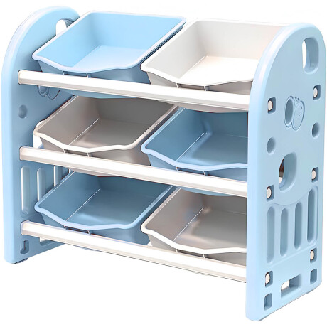 Organizador Estantería 6 Cajones Juguetes P/niños Celeste