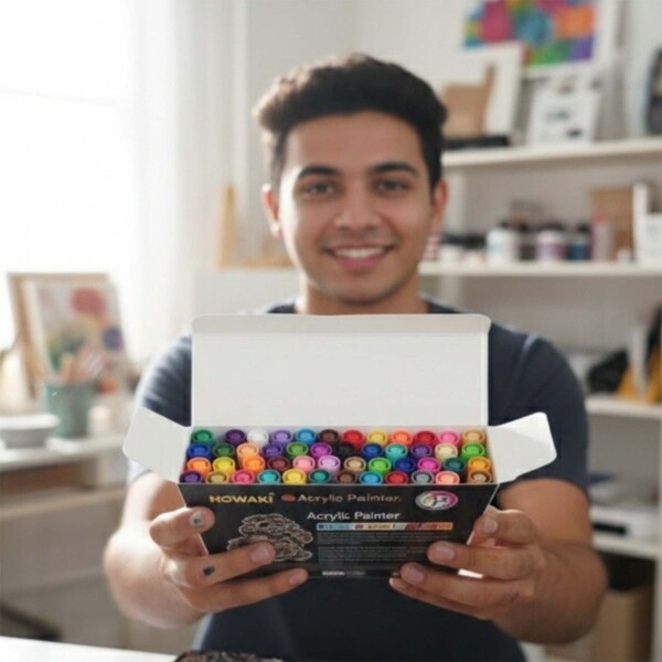 Set de Marcadores 48 pcs Acrílico Doble Punta Rotuladores Color Negro