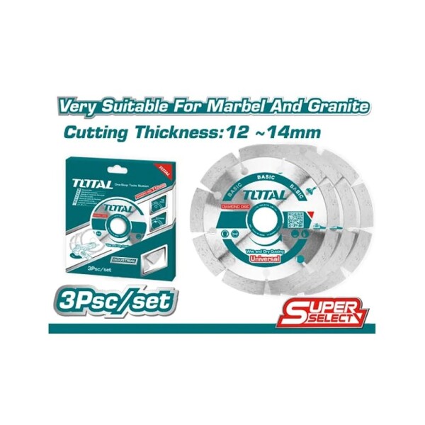 Disco Diamantado Segmentado 230mm - Set 3 Unidades Total Disco Diamantado Segmentado 230mm - Set 3 Unidades Total