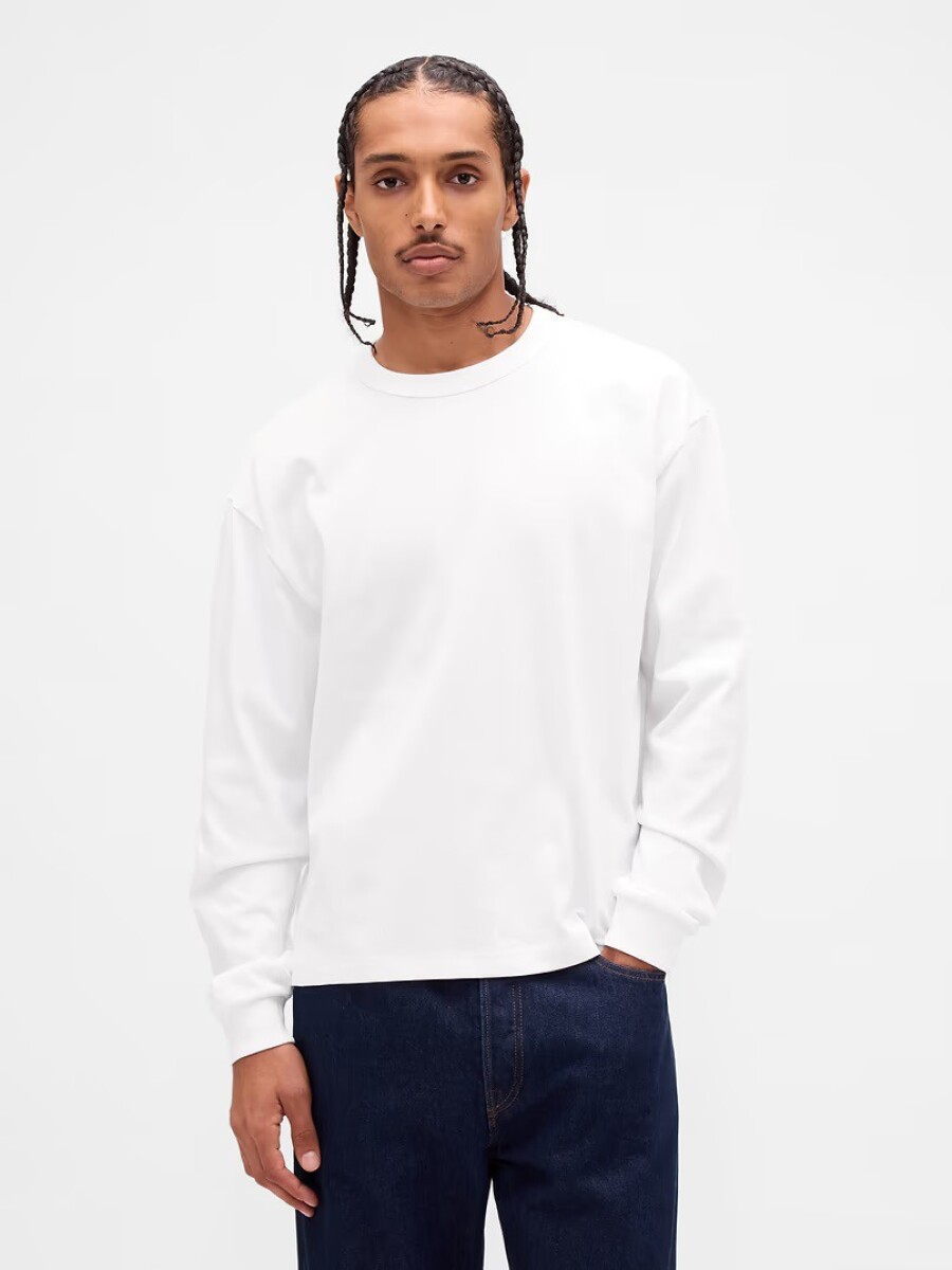 Remera Manga Larga Heavyweight Hombre - Optic White V6 