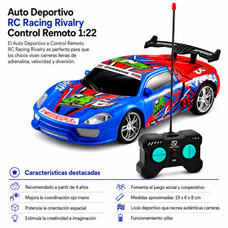 Auto Deportivo RC Racing Rivalry Control Remoto 1:22 Rojo/azul