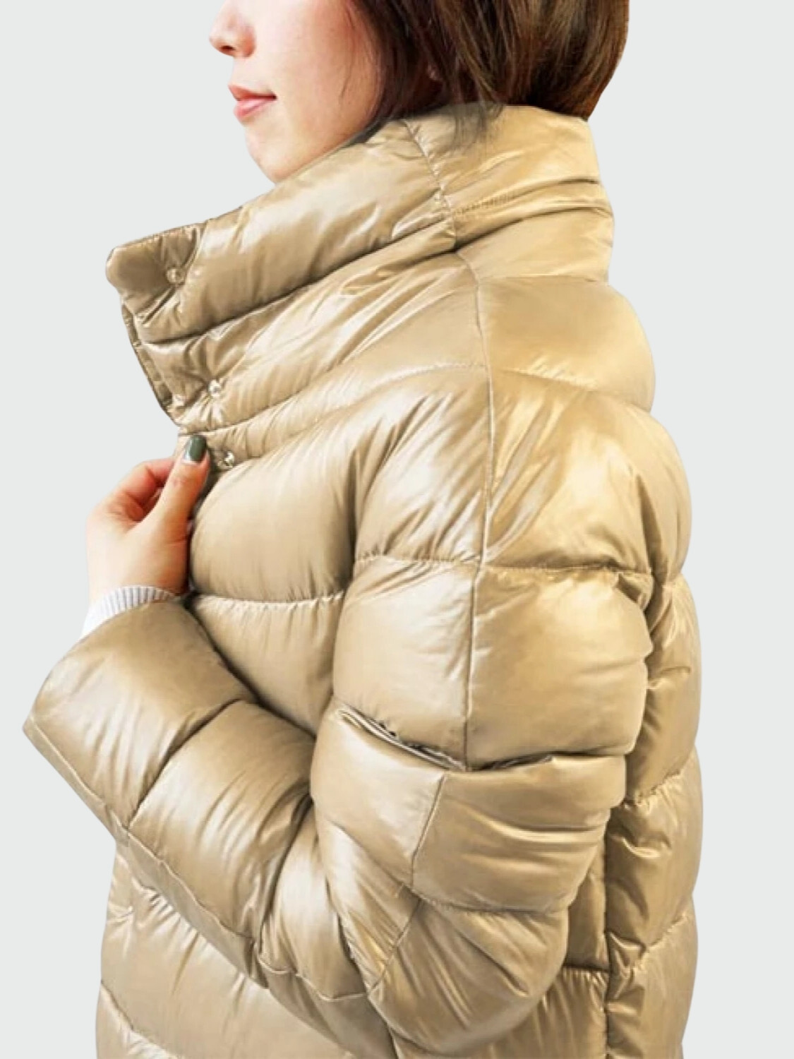 Herno-Campera de nylon rellena de plumas, Dora Beige