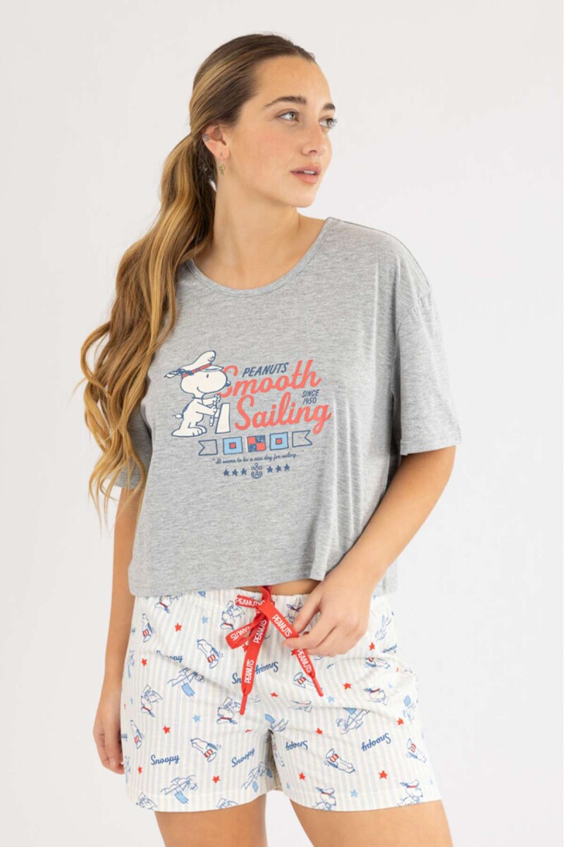 Snoopy Pink Pj - Gris 