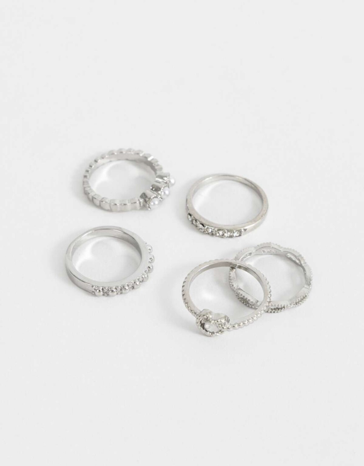 Sets De Anillo Con Strass Crystal - Plateado — Tienda Soy Santander