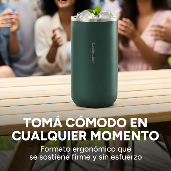 Vaso Termico Acero Inoxidable Hermetico Tapa Aislante 350ml Color Verde
