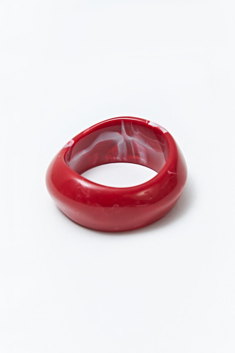 Pulsera asimétrica de resina rojo