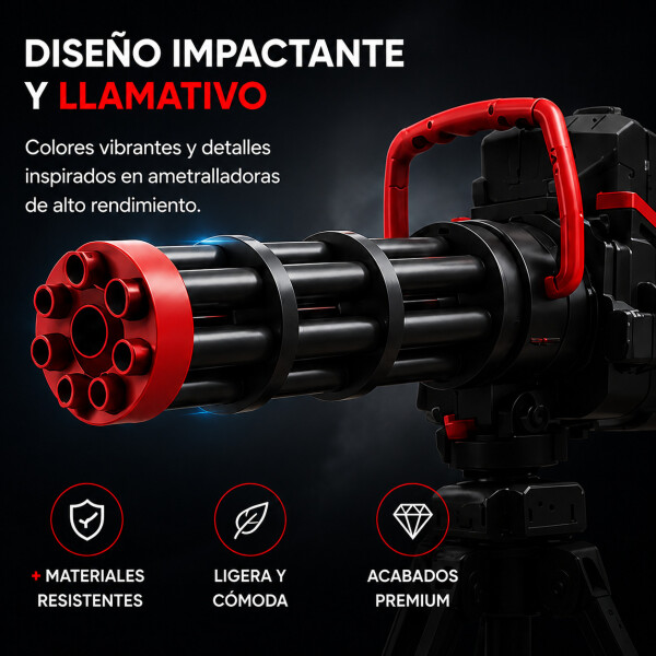 Ametralladora Automática Hidrogel + Trípode Recargable Color Negro