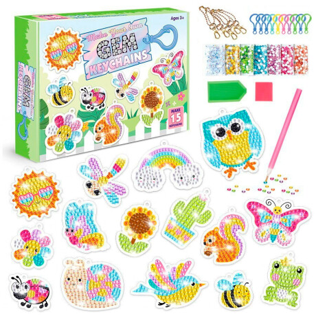 Set Crea Llaveros De Gemas DIY Jardín