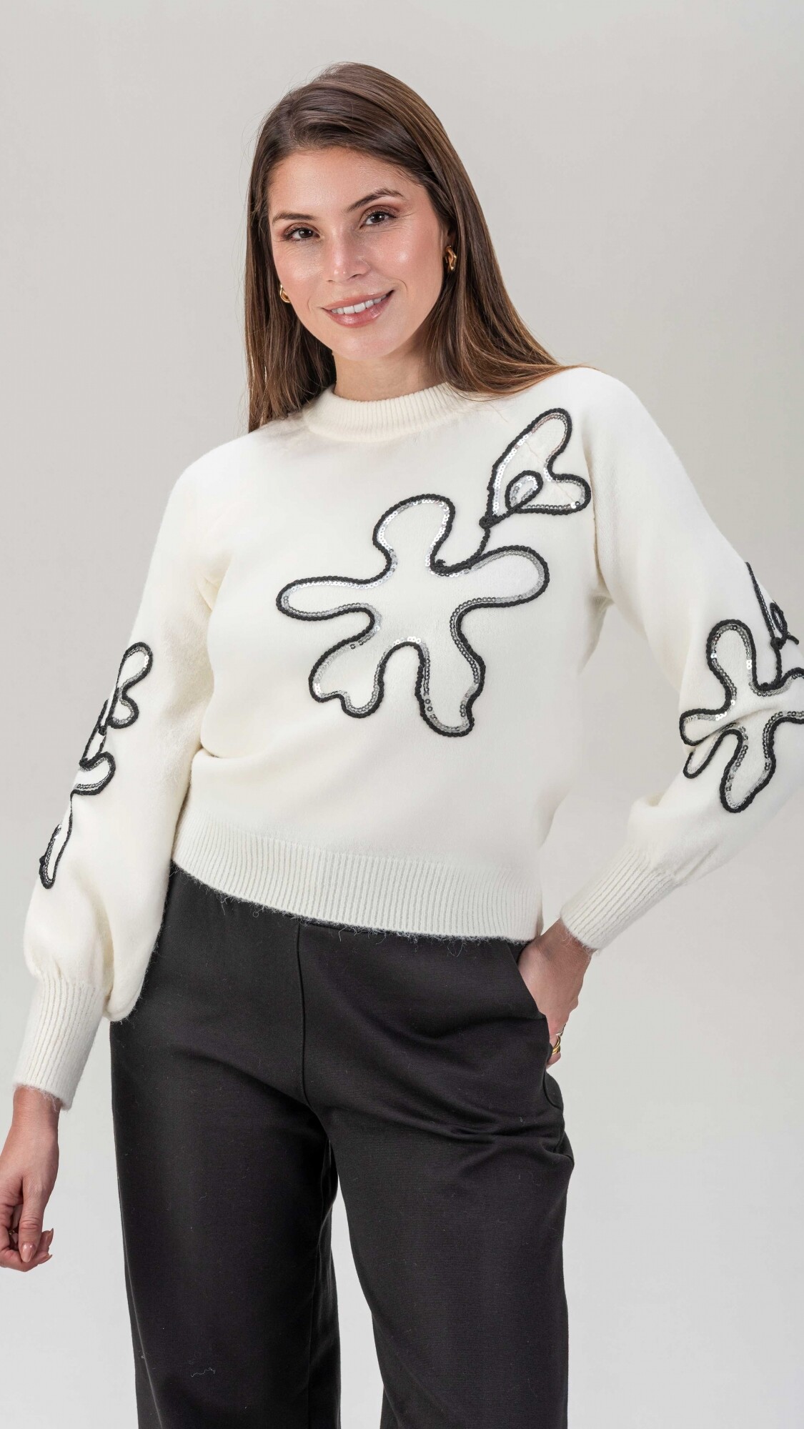 Sweater Flor Blanco