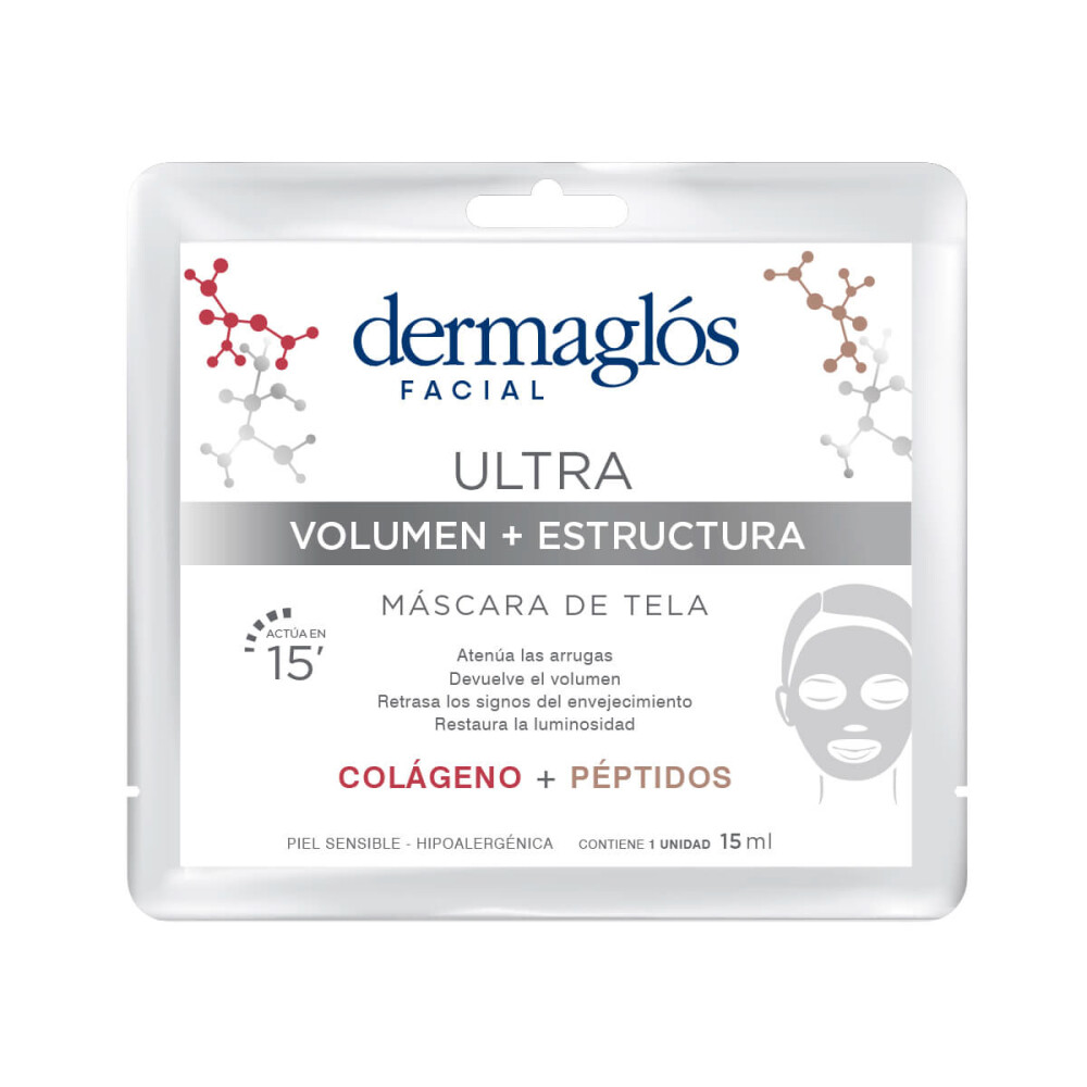 DERMAGLOS FACIAL MASC TELA VOLUMEN 15 ML única