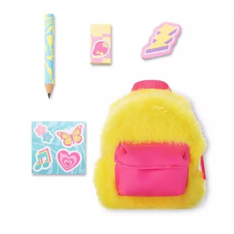 Mini Mochila neón llavero accesorio Real Littles Amarillo