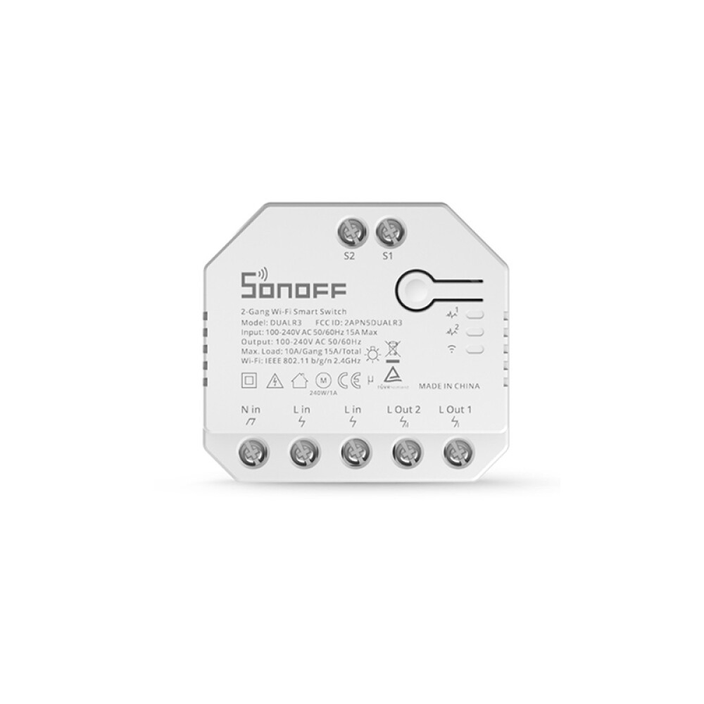Interruptor inteligente WIFI p/riel DUAL R3 SONOFF ELE07759