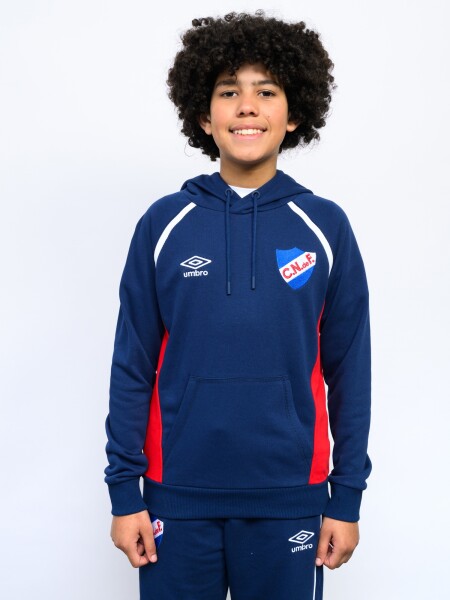 HOODIE DOLMAN Nacional Junior Azul Marino, Rojo