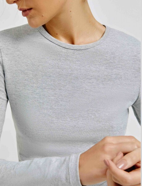 CAMISETA BÁSICA MANGA LARGA GRIS