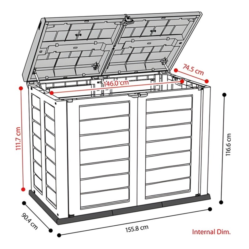 Armario bodega de jardín Rimax grande 156x117x91cm Armario bodega de jardín Rimax grande 156x117x91cm