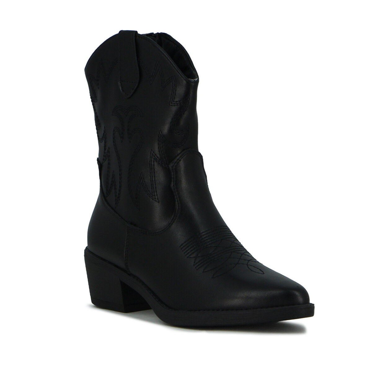 Botas Tejanas Bordadas Mujer Darkness - Negro 