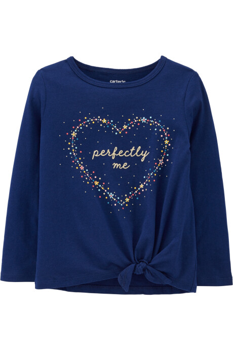 Blusa Manga Largo de algodón Con Lazo estampa de corazón 0